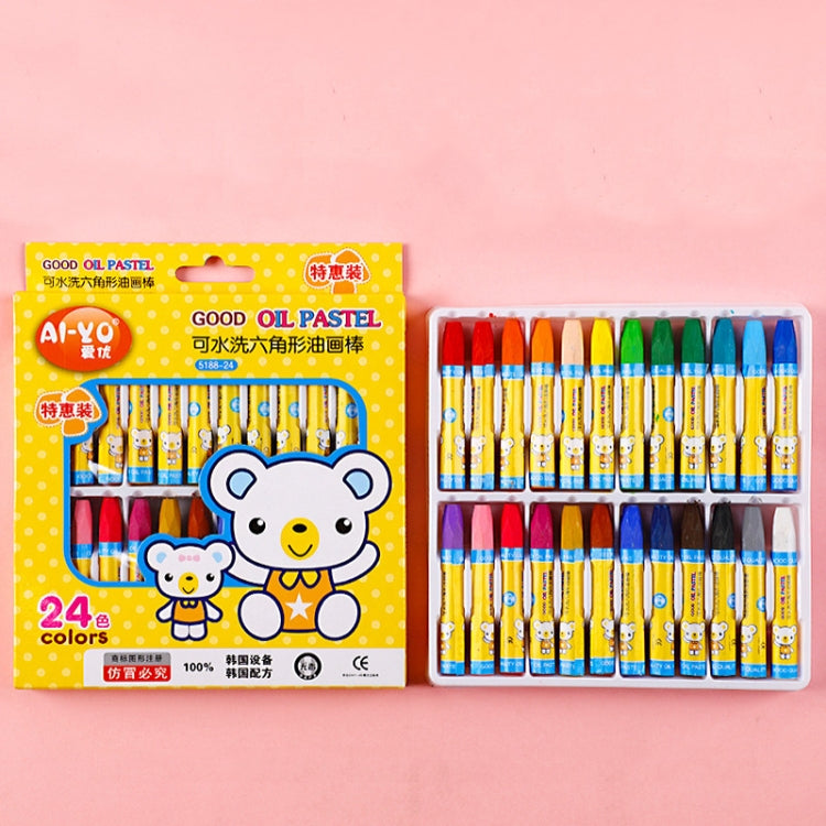AIYO Washable Painting Crayons Childrens Oil Paint Stick Set — 18 Colors