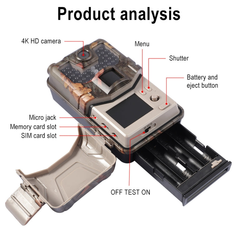 36MP 4K 4G Hunting Camera With APP Remote Mobile Phone Control To View Photos / Video At Any Time