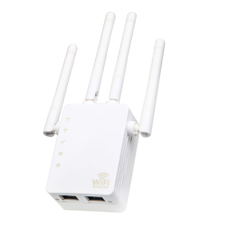 5G/2.4G 1200Mbps WiFi Range Extender WiFi Repeater With 2 Ethernet Ports — US Plug Black
