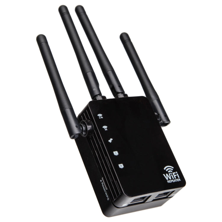 5G/2.4G 1200Mbps WiFi Range Extender WiFi Repeater With 2 Ethernet Ports — EU Plug White