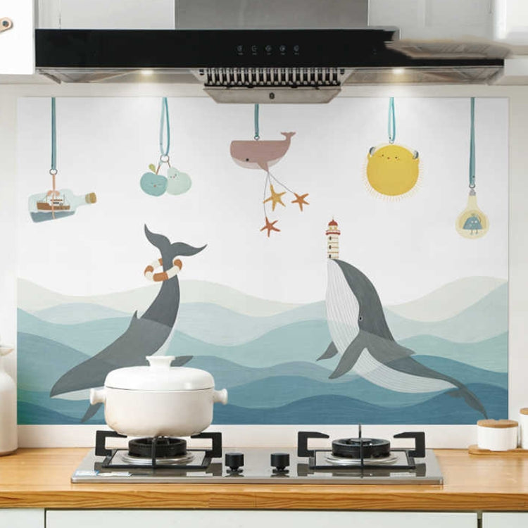90x30cm Small Kitchen Stove Tile Oil Smoke Stickers Waterproof And Anti Oil Stain Cartoon Wallpaper — Clouds Emoticon