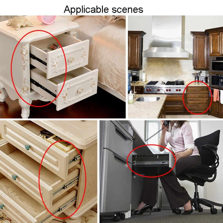 1 Pair Thickened Three Sections Ball Slide Mute Drawer Track Rail — view 14