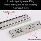1 Pair Thickened Three Sections Ball Slide Mute Drawer Track Rail — view 8