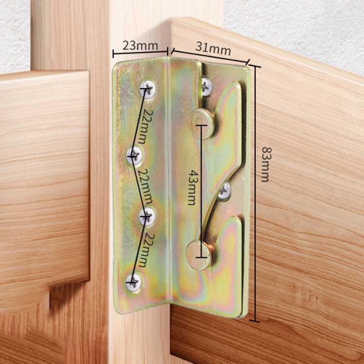 Bed Hinge Pendant Bed Accessories Furniture Hardware Corner Code With Screws — Standard