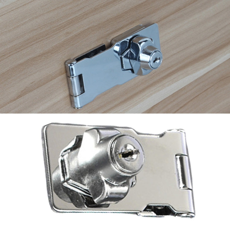 No Hole Hook With Locking Hasp Chest Of Drawers Door Lock With Iron Key — 2.5 inch Interlocking
