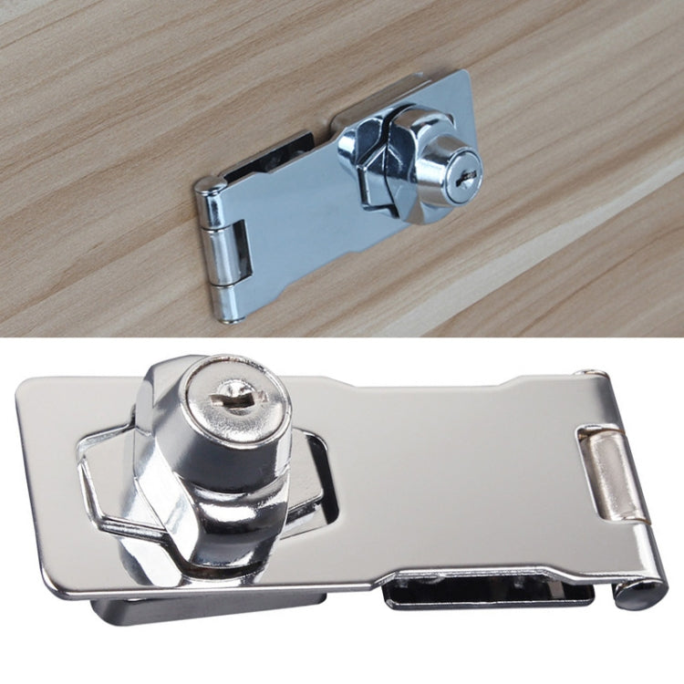 No Hole Hook With Locking Hasp Chest Of Drawers Door Lock With Iron Key — 4 inch Interlocking