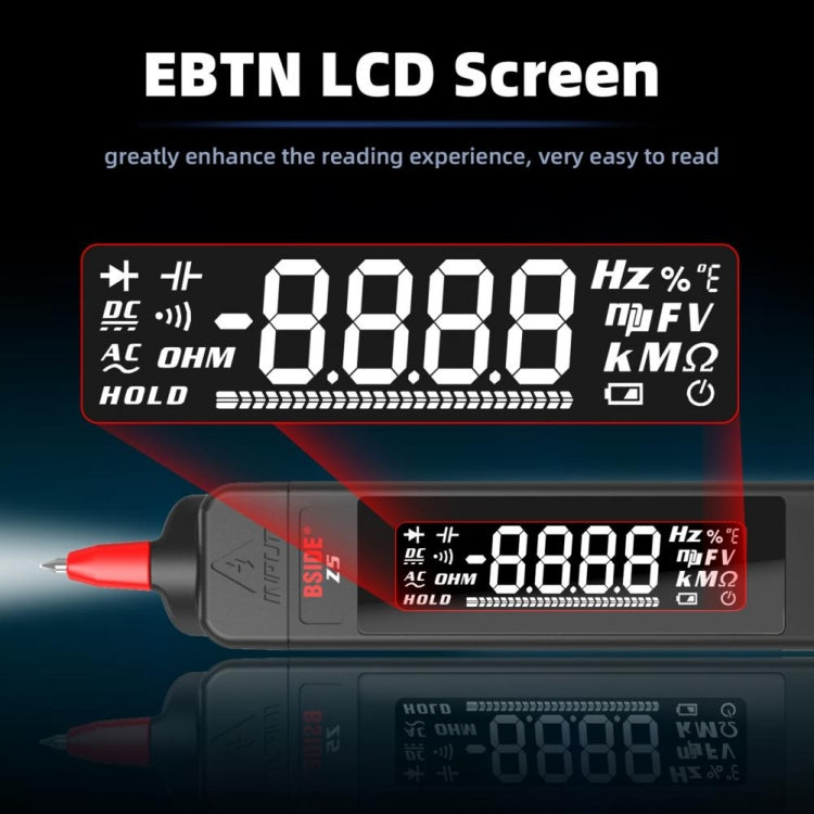 BSIDE Z5 Smart Pen Multimeter Backlight LCD 6000 Counts Auto Voltage Detector — view 7