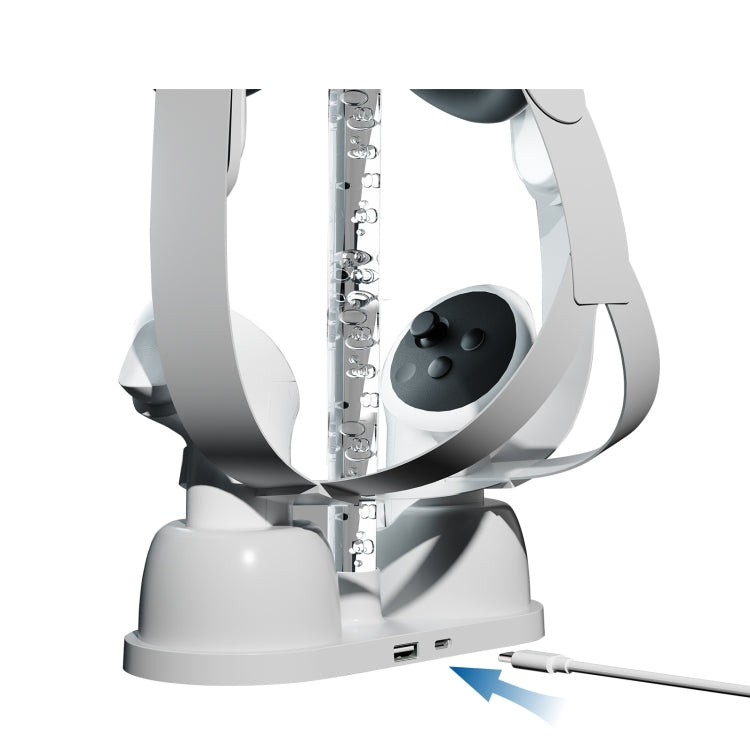 For Meta Quest 3 VR Glasses Charging Base Storage Bracket with Cool RGB Light