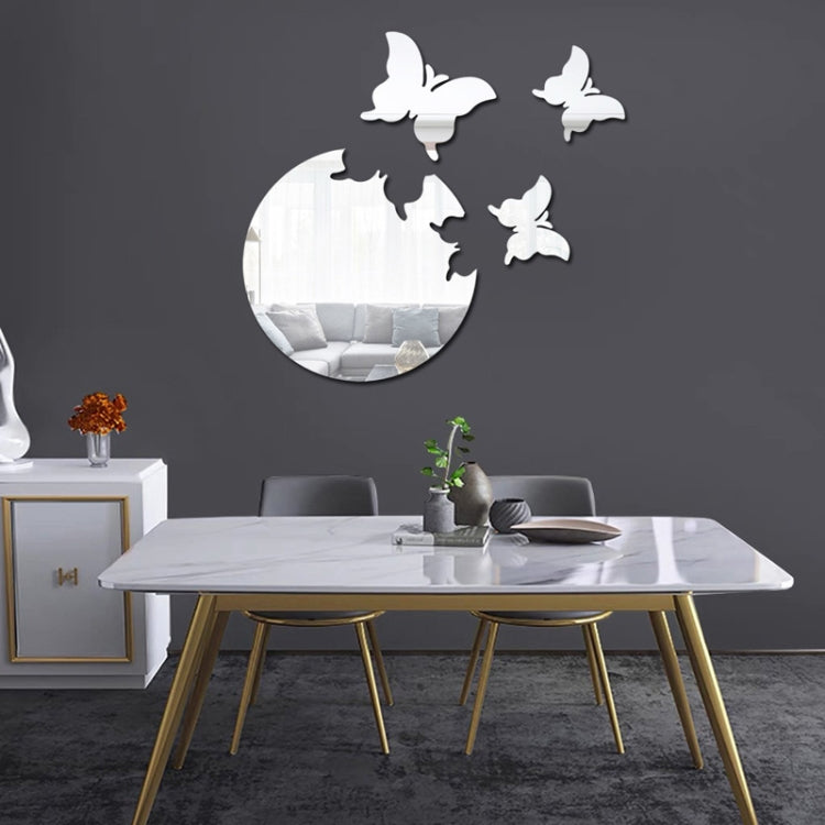 4pcs /Set DIY Acrylic Butterfly Mirror Waterproof Wall Stickers Dining Room Bedroom Decoration — 4pcs /Set Butterfly