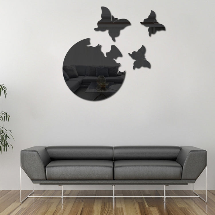 4pcs /Set DIY Acrylic Butterfly Mirror Waterproof Wall Stickers Dining Room Bedroom Decoration — Gold