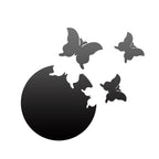 4pcs /Set DIY Acrylic Butterfly Mirror Waterproof Wall Stickers Dining Room Bedroom Decoration — Silver