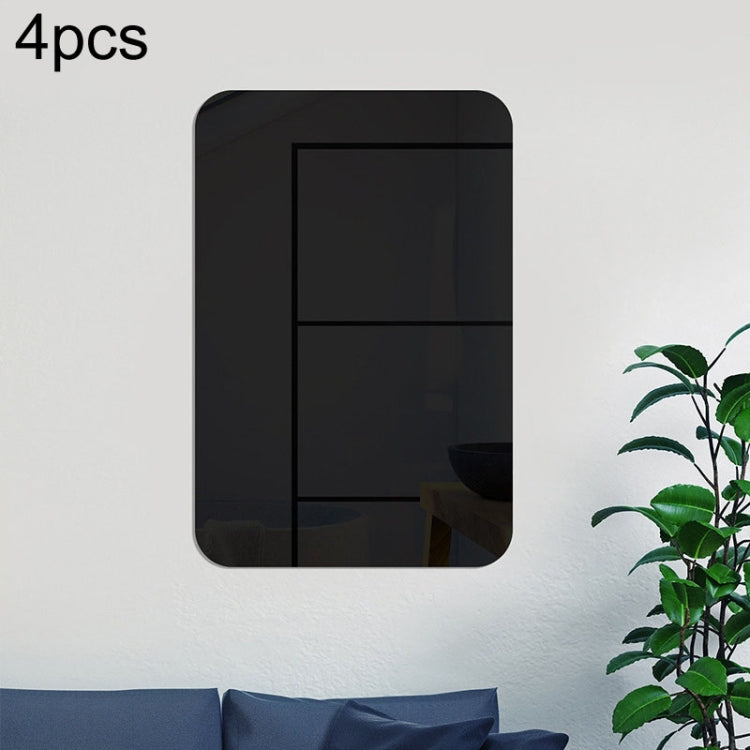 Round Corner Models Rectangle Acrylic Mirror Stereo Wall Stickers Home Decoration Soft Mirror — view 9