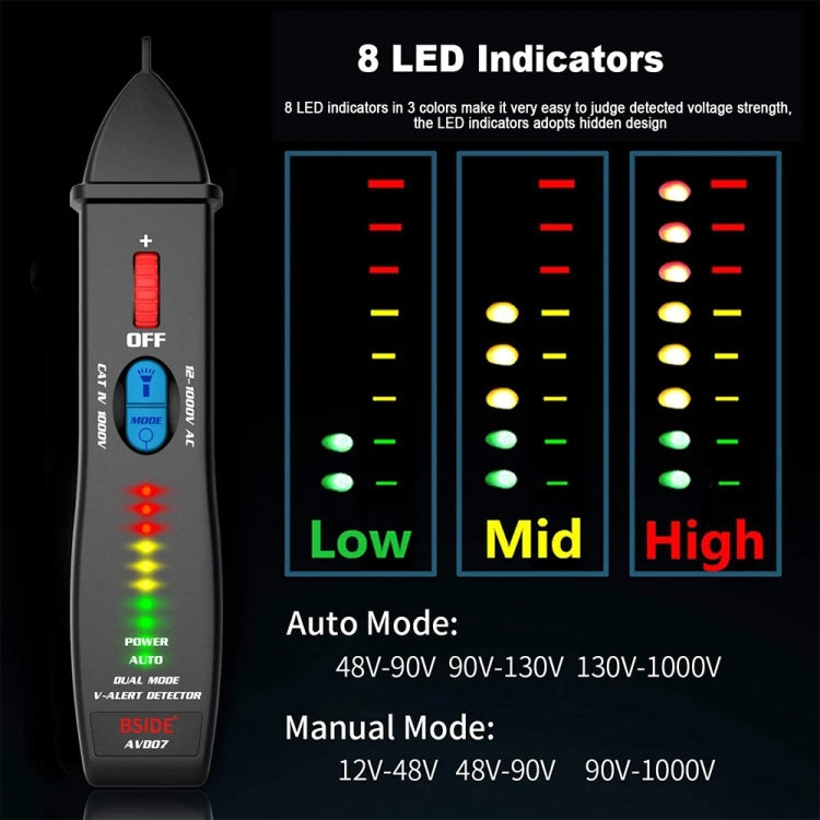 BSIDE AVD07 Smart Dual Mode Electric Pen Non-Contact Break-Point Sensing AC Voltage Tester — view 7