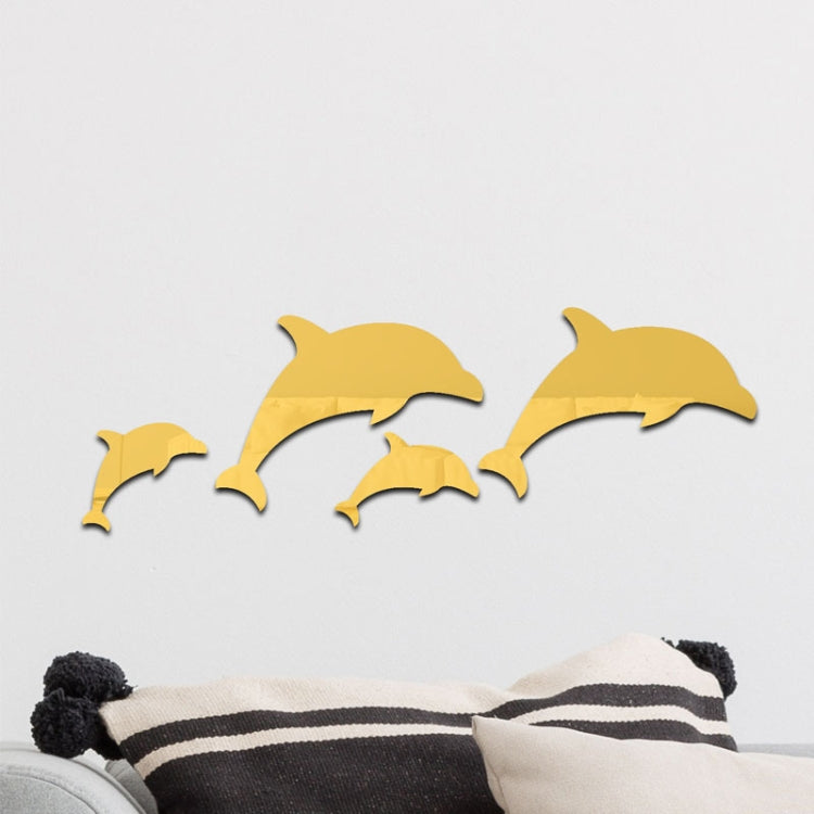 4pcs /Set Acrylic Dolphin Stereo Wall Stickers Home Wall Decoration — Dolphin