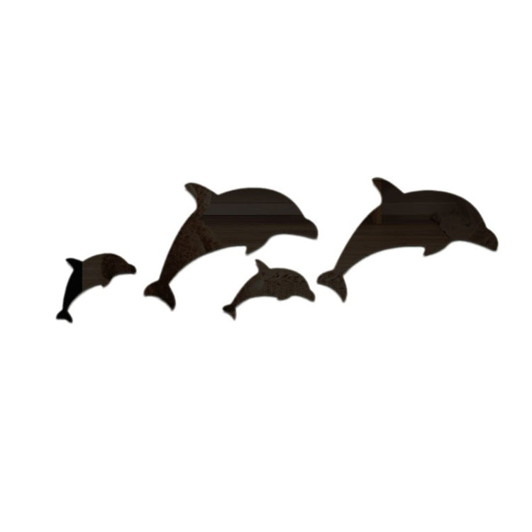 4pcs /Set Acrylic Dolphin Stereo Wall Stickers Home Wall Decoration — Gold