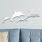 4pcs /Set Acrylic Dolphin Stereo Wall Stickers Home Wall Decoration — view 6