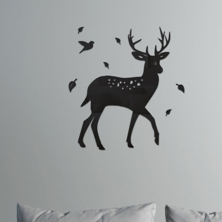 8pcs /Set Acrylic Deer Mirror Wall Stickers Home Background Decoration — Silver