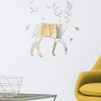 8pcs /Set Acrylic Deer Mirror Wall Stickers Home Background Decoration — Black