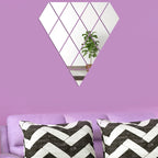 14pcs /Set Acrylic Diamond Mirror Stereo Wall Stickers Home Background Wall Decoration — Black