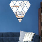14pcs /Set Acrylic Diamond Mirror Stereo Wall Stickers Home Background Wall Decoration — view 6