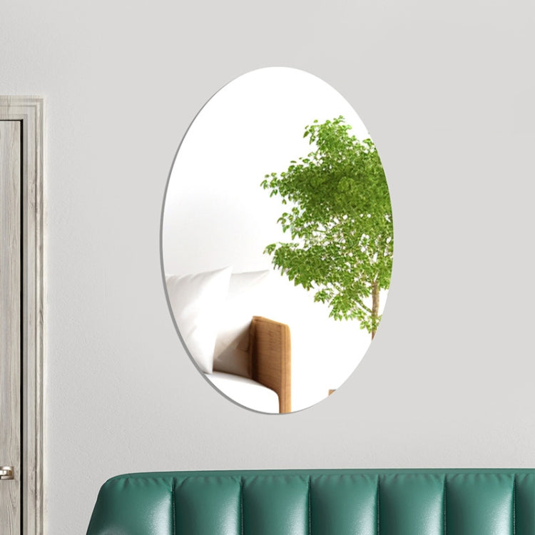 Oval Acrylic Mirror Stereo Wall Stickers Home Decoration Soft Mirror — 30cm x 20cm