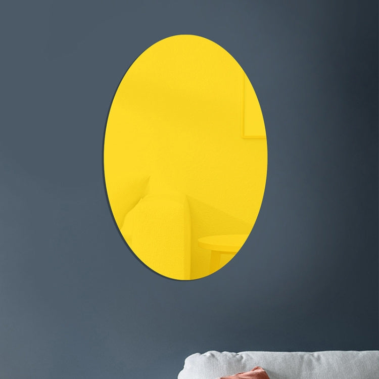 Oval Acrylic Mirror Stereo Wall Stickers Home Decoration Soft Mirror — Black