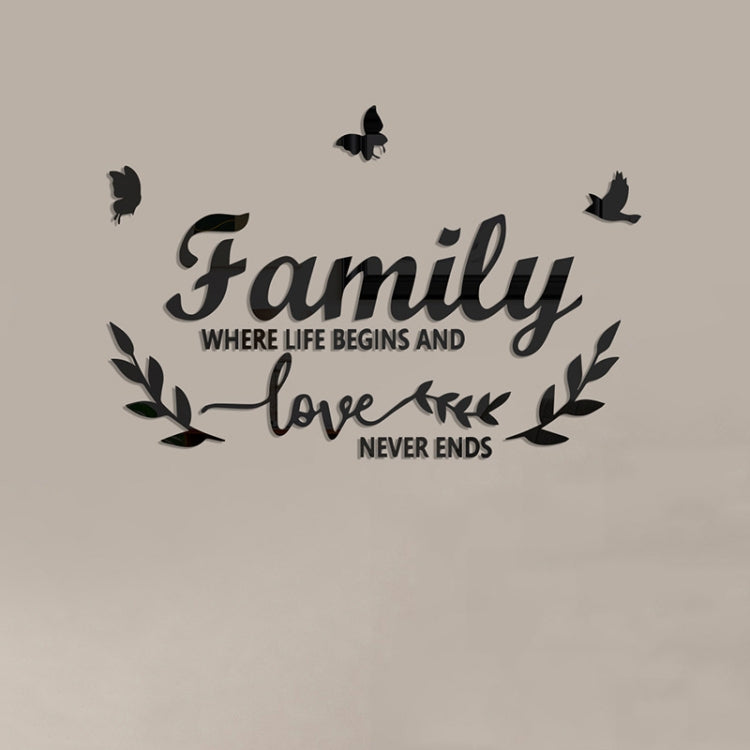 Acrylic Familylove Stereoscopic Mirror Wall Stickers Home Self-Adhesive Decorative Soft Mirror — Silver