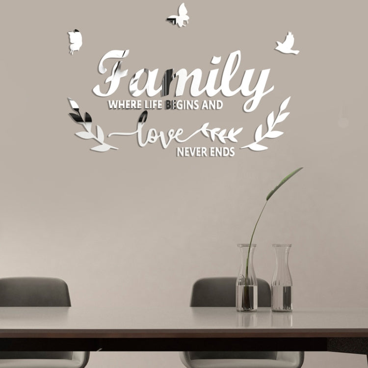 Acrylic Familylove Stereoscopic Mirror Wall Stickers Home Self-Adhesive Decorative Soft Mirror — Black