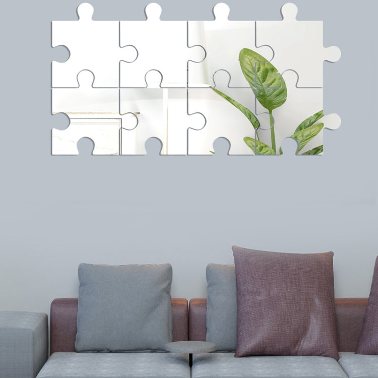8pcs /Set Acrylic Square Puzzle Mirror Wall Sticker Home Decoration Soft Mirror — view 4
