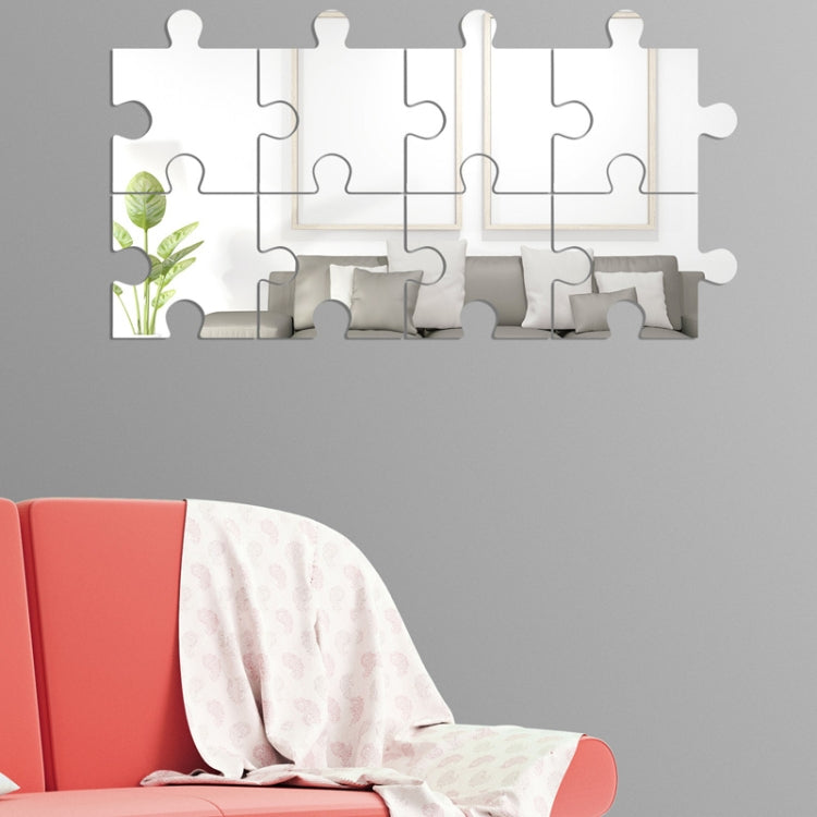 8pcs /Set Acrylic Square Puzzle Mirror Wall Sticker Home Decoration Soft Mirror — view 6