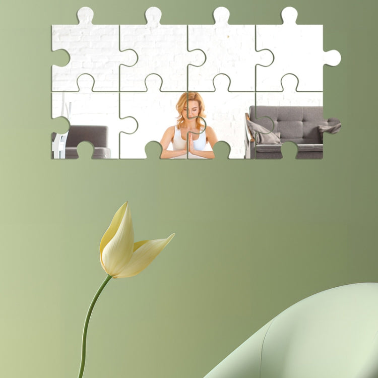 8pcs /Set Acrylic Square Puzzle Mirror Wall Sticker Home Decoration Soft Mirror — view 7