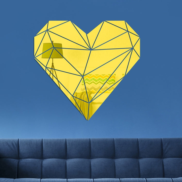27pcs /Set Acrylic Heart Shaped Mirror Wall Stickers Home Decoration Soft Mirror — Silver