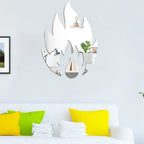 2pcs /Set Acrylic Flame Mirror Stereo Wall Stickers Home Decoration Soft Mirror — Black