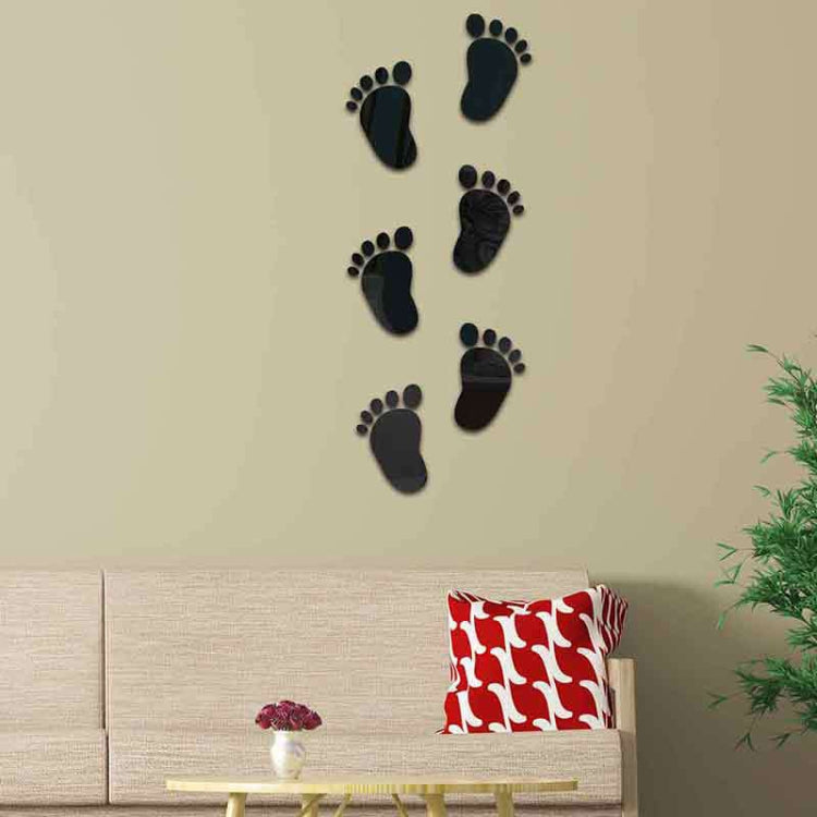 36pcs /Set Acrylic Small Feet Stereo Wall Stickers Home Decoration Soft Mirror — Small Feet