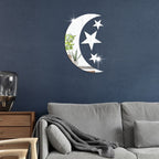 4pcs /Set Acrylic Moon Stars Mirror Wall Sticker Home Decoration Soft Mirror — view 8