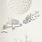 22pcs /Set Acrylic Dolphin Spitting Bubbles Mirror Wall Sticker Home Decoration Soft Mirror — view 3