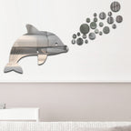 22pcs /Set Acrylic Dolphin Spitting Bubbles Mirror Wall Sticker Home Decoration Soft Mirror — view 4