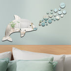 22pcs /Set Acrylic Dolphin Spitting Bubbles Mirror Wall Sticker Home Decoration Soft Mirror — view 5