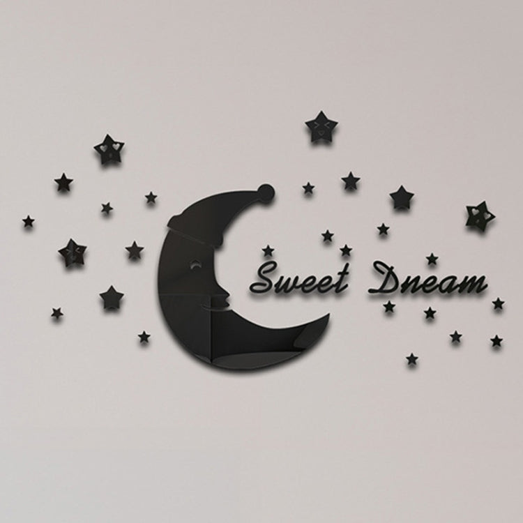 32pcs /Set Acrylic SweetDream Mirror Stereo Wall Stickers Home Decoration Soft Mirror — Silver