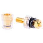Large Transparent Crystal Terminal Block M8 Amplifier Speaker Connector — Large Red