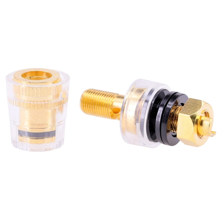 Large Transparent Crystal Terminal Block M8 Amplifier Speaker Connector — Large Red