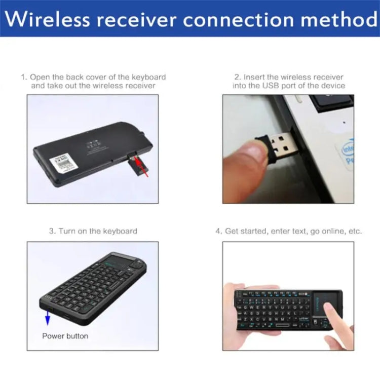 Rii X1 2.4G Mini Classic Wireless Keyboard Keypad And Mouse All-In-One Kit