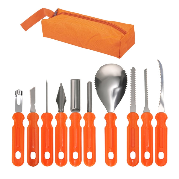 Halloween Pumpkin Carving Set DIY Halloween Decoration With Carry Bag — 10-in-1 A