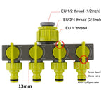 Garden Lawn Watering EU Threaded Faucet One Input Four Output Valve Diverter — view 4