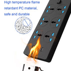 TB-T12 3000W 2m 4-USB Ports + 6-Jacks Multifunctional Flame-Retardant Socket With Switch — view 6