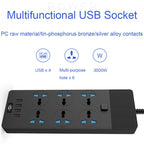 TB-T12 3000W 2m 4-USB Ports + 6-Jacks Multifunctional Flame-Retardant Socket With Switch — view 8