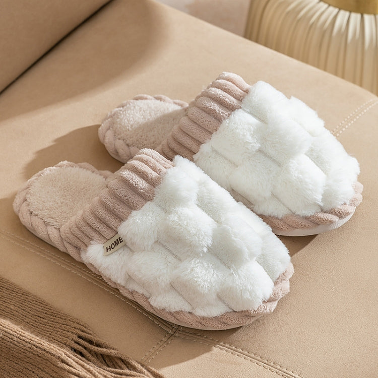 Wnter Women Cotton Slippers Home Couples Floor Slippers Non-Slip Warm Plush Shoes — 40-41