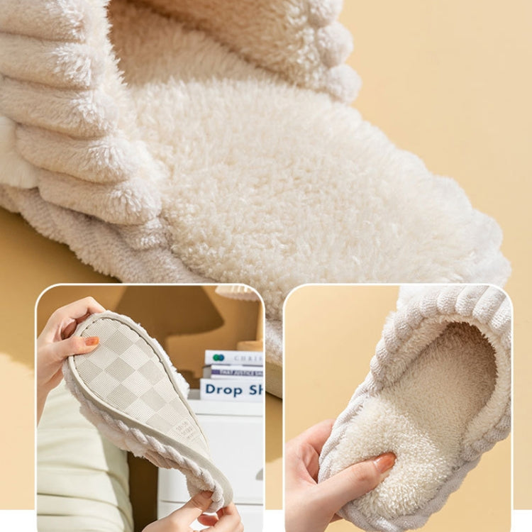 Wnter Women Cotton Slippers Home Couples Floor Slippers Non-Slip Warm Plush Shoes — view 9