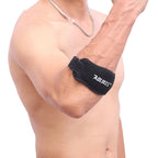 Aolikes Adjustable Elbow Support Basketball Tennis Elbow Pads — Black + Red Inner