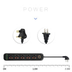A03 2m 3000W 5 Plugs + 4-USB Ports Multifunctional Flame-retardant Socket with Switch — US Plug